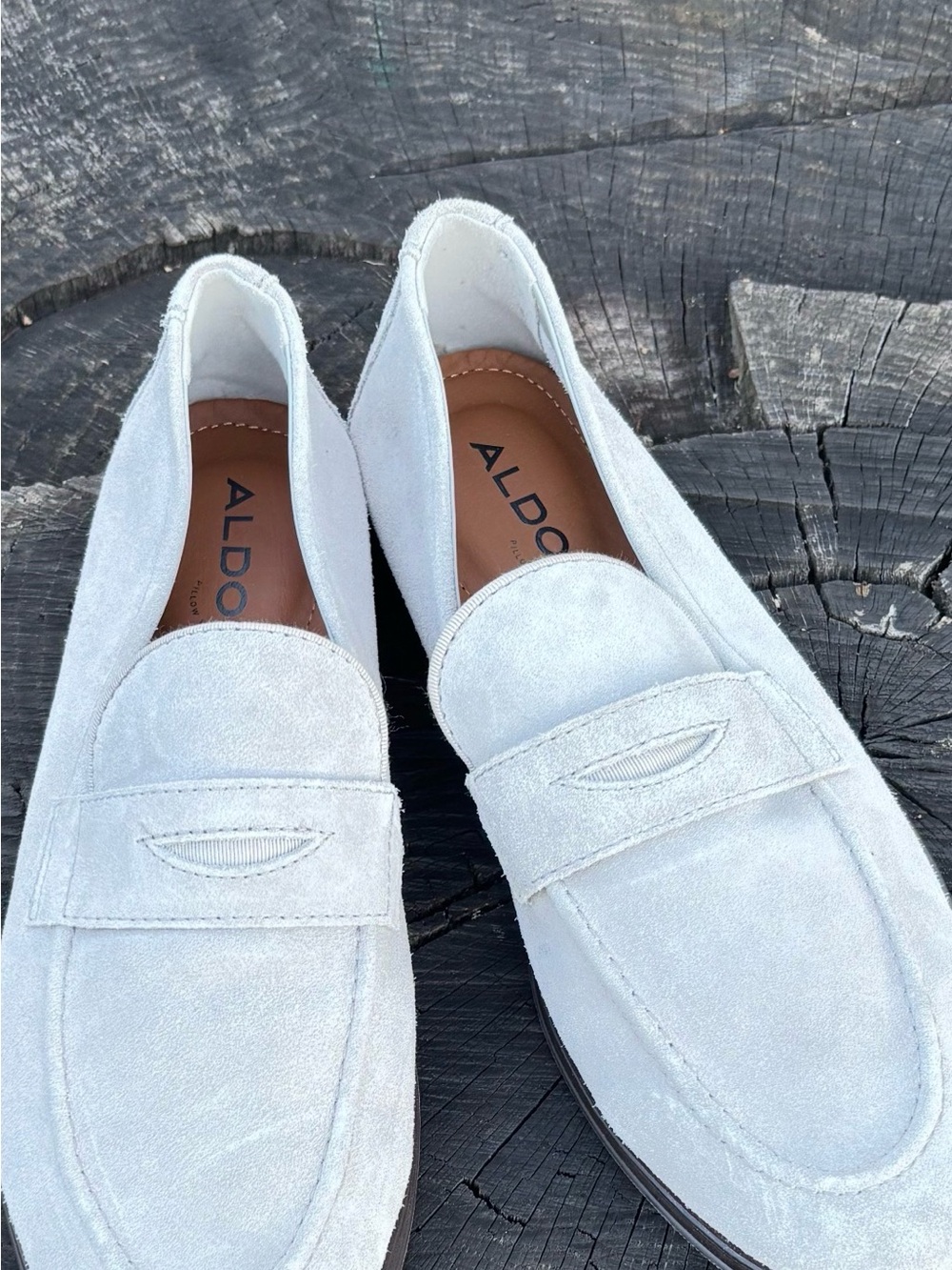 ALDO Gray Suede Penny Loafers for Men